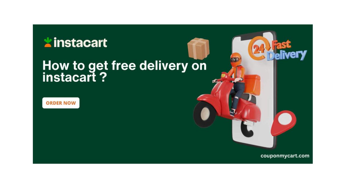how to get free delivery on instacart image with green background